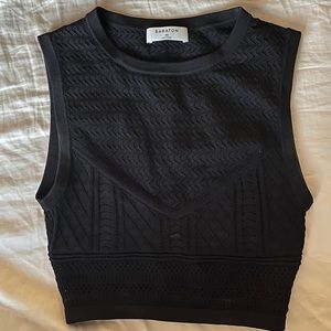 Aritzia Babaton Black Knit Cropped Tank